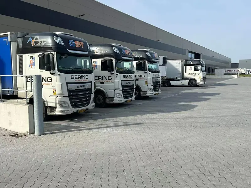 Our trucks lined up at the loading docks